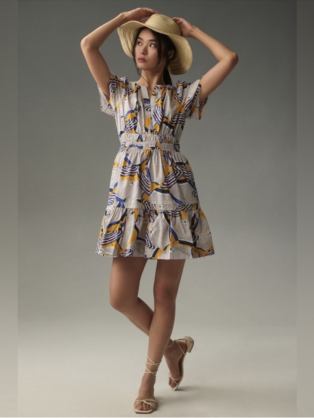 Anthropologie Somerset Blue Umbrella Dress